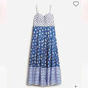 J.Crew Button-front Maxi Dress in Mixed Block Prints